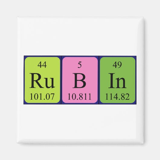 Aimant Magnat de nom de table périodique Rubin (Devant)