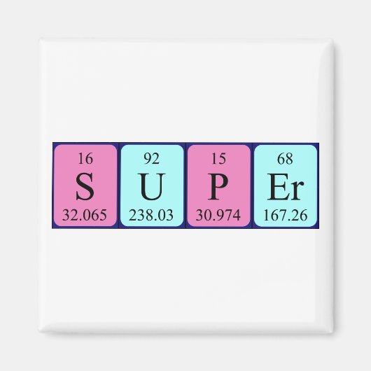 Aimant Magnat de nom de table super périodique (Devant)