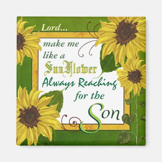 Aimant Magnat de prière de tournesol du jardin (Devant)