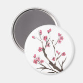 Aimant Magnat de printemps en fleur de prune (Recto/Verso)