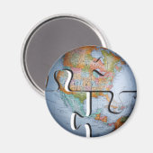 Aimant Magnat de puzzle du globe terrestre (Recto/Verso)