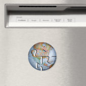 Aimant Magnat de puzzle du globe terrestre (In Situ (Lave-vaisselle))