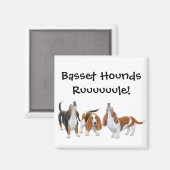 Aimant Magnat de règle Basset Hounds (Recto/Verso)