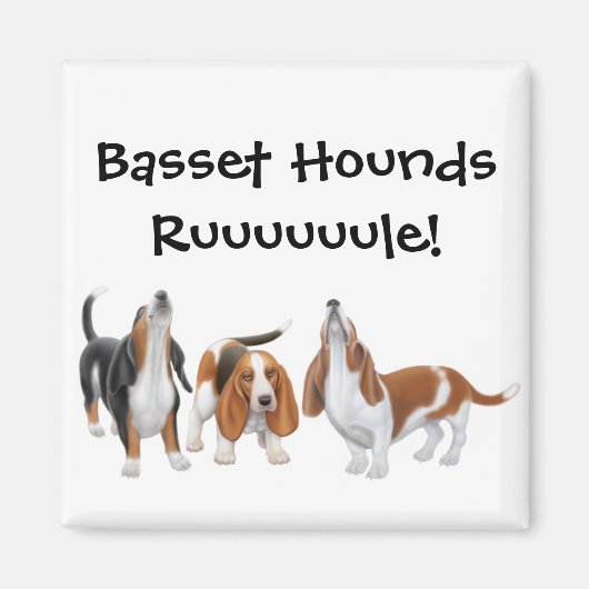 Aimant Magnat de règle Basset Hounds (Devant)