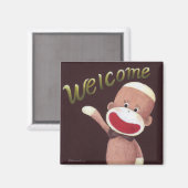Aimant Magnat de singe de soie de bienvenue (Recto/Verso)