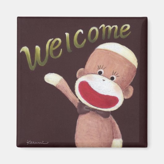 Aimant Magnat de singe de soie de bienvenue (Devant)