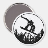 Aimant Magnat de snowboard (Recto/Verso)