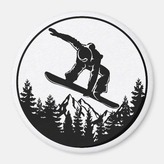 Aimant Magnat de snowboard (Devant)