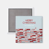 Aimant Magnat de vacances de Noël Village (Recto/Verso)