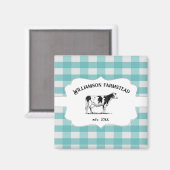 Aimant Magnat de vache turquoise de la ferme de Buffalo (Recto/Verso)