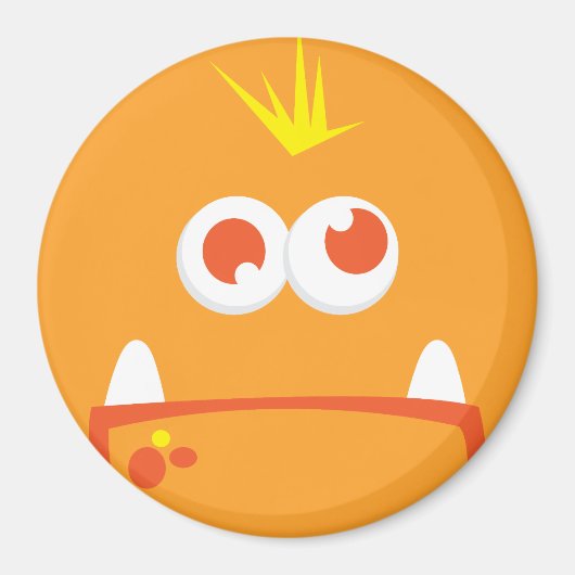 Aimant Magnat de visage de monstre orange (Devant)