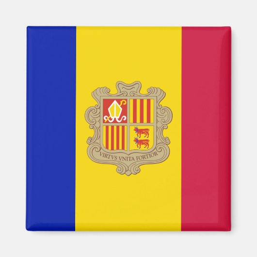 Aimant Magnat drapeau d'Andorre (Devant)