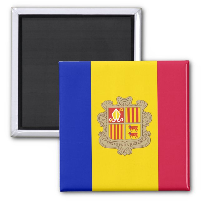 Aimant Magnat drapeau d'Andorre (Devant)