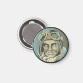 Aimant Magnat du pilote d'as étiqueté (Recto/Verso)