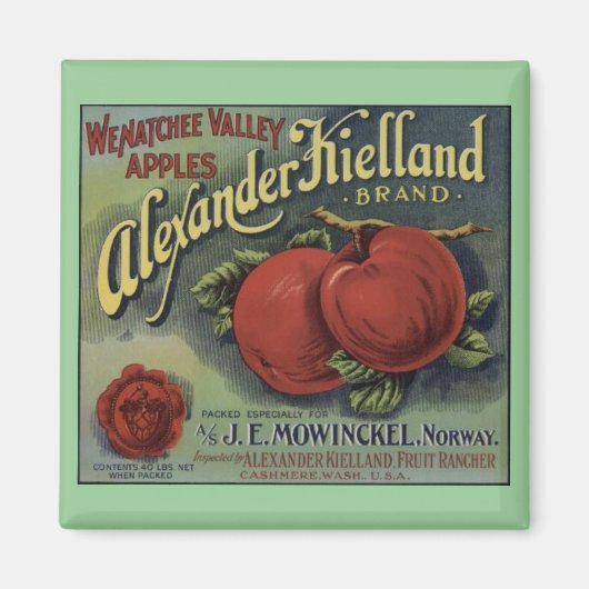 Aimant Magnat Lable Crate des Pommes Washington (Devant)