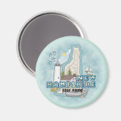 Aimant Magnat personnalisé New Hampshire Lighthouse (Recto/Verso)