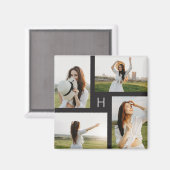 Aimant Magnat photo couleur modifiable des blocs de monog (Recto/Verso)