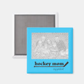 Aimant Magnat photo de maman de hockey (Recto/Verso)