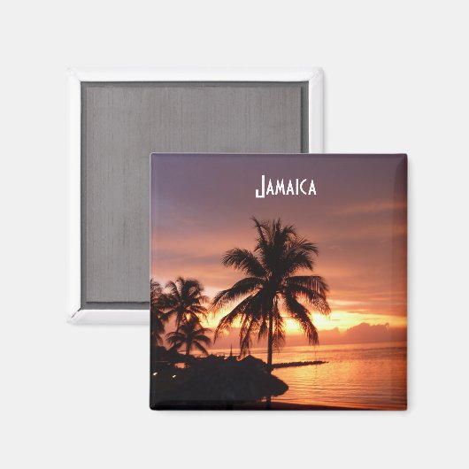 Aimant Magnat photo Montego Bay Jamaïque Sunset (Recto/Verso)