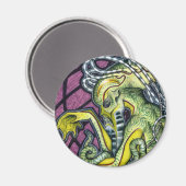 Aimant Magnat rond Cthulhu redoutable (Recto/Verso)
