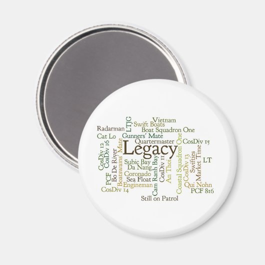 Aimant Magnat rond Word Cloud (Recto/Verso)