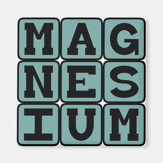 Aimant Magnésium, élément chimique (Devant)