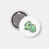 Aimant Magnét aimanté de caméléon vert bébé mignon (Recto/Verso)