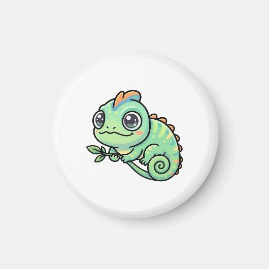 Aimant Magnét aimanté de caméléon vert bébé mignon (Devant)