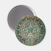 Aimant Magnet, Ancien Calendrier Aztèque (Recto/Verso)