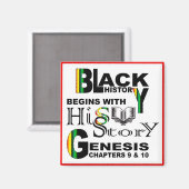 Aimant Magnet-Black Histoire Commence Avec HiStorey© RedB (Recto/Verso)