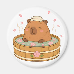 Aimant Magnét Capybara Mignon Sakura Onsen Fleur de Ceris