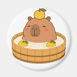 Aimant Magnét Cute Capybara Yuzu Bain Onsen Kawaii