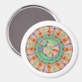 Aimant Magnet, mandala amérindien du sud-ouest (Recto/Verso)
