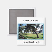 Aimant Magnet-Poipu Beach Park, Kauai, Hawaii (Recto/Verso)