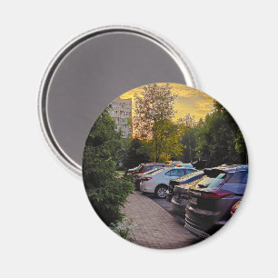 Aimant Magnét rond de lampadaire du soir – Personnalisabl