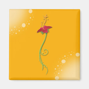 Aimant Magnet_Square floral jaune