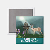 Aimant Magnets-cadeaux Wild Deer & Inukshuk Wilderness (Recto/Verso)