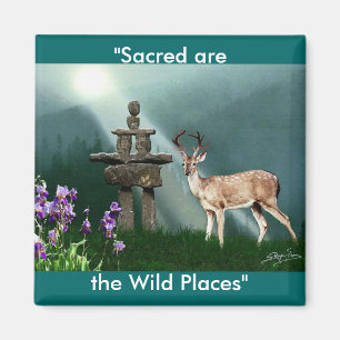Aimant Magnets-cadeaux Wild Deer & Inukshuk Wilderness