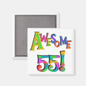 Aimant Magnifique 55 T-shirts et cadeaux d'anniversaire (Recto/Verso)