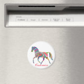 Aimant Magnifique cheval de couleur arc-en-ciel Thunder_C (In Situ (Lave-vaisselle))