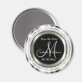 Aimant Magnifique Enregistrer la date en argent et diaman (Recto/Verso)