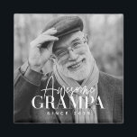 Aimant Magnifique Grampa depuis 20XX Simple Photo Élégant<br><div class="desc">Ce design simple et moderne est composé d'une typographie serif et cursive et d'ajouter une photo personnalisée</div>