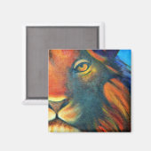 Aimant Magnifique Lion Head Portrait Regal et Fière (Recto/Verso)