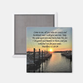 AIMANT MAGNIFIQUE MATTHEW 11:28 COUCHER DE SOLEIL SUR LA (Recto/Verso)