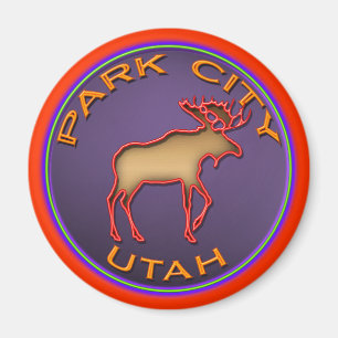 Aimant Magnifique Moose Medallion Park City Souvenir