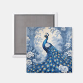 Aimant Magnifique paon bleu (Recto/Verso)