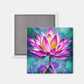 Aimant Magnifique Portrait rose Lotus Flower (Recto/Verso)