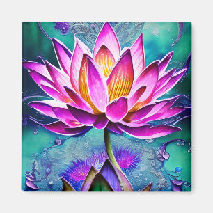 Aimant Magnifique Portrait rose Lotus Flower