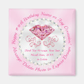 Aimant Magnifique, Souvenirs de fête d'anniversaire pour  (Devant)