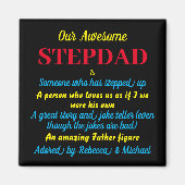 Aimant Magnifique Stepdad Fête des pères citation Black M (Devant)